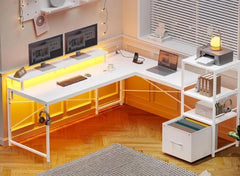 L Shaped Gaming Computer Desk - Oasis Bazar