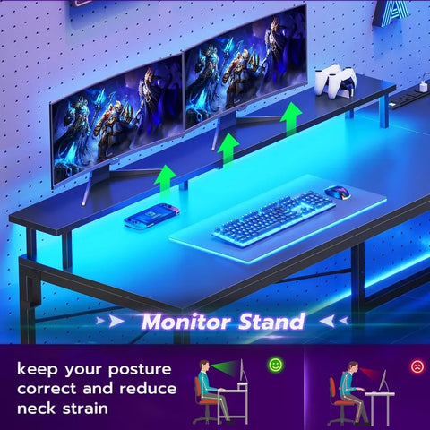 L Shaped Gaming Computer Desk - Oasis Bazar
