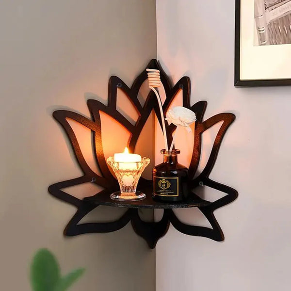 Lotus Floating Wall Shelf Crystal Shelf Display Home - Oasis Bazar